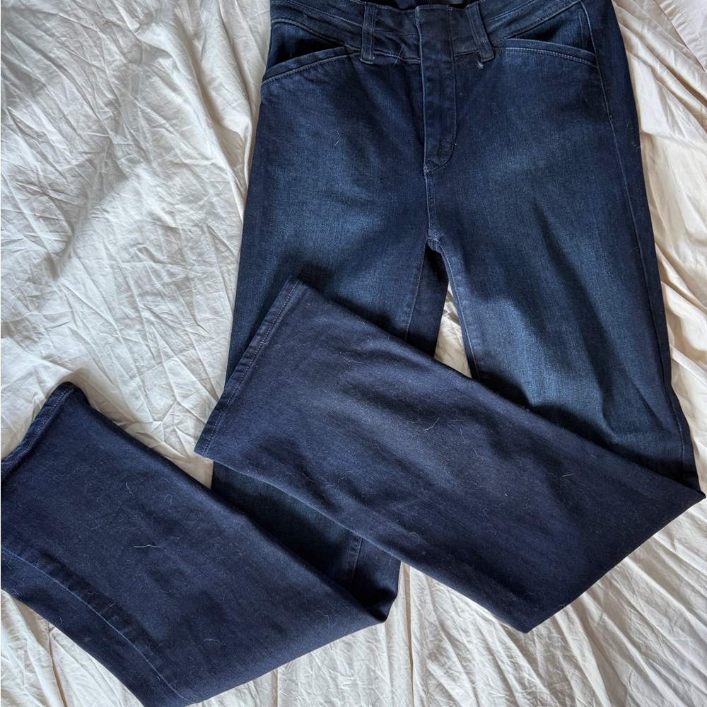 PAIGE Women's Dark Blue Bootcut Jeans